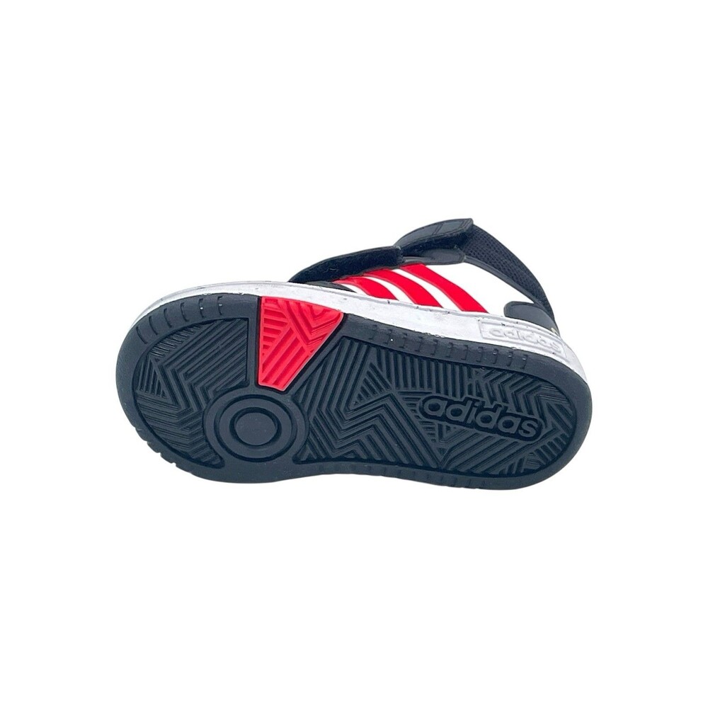 Adidas Hoops Mid 3.0 Black White Red Toddler Size 7K Hook Loop Sneakers - Picture 5 of 7